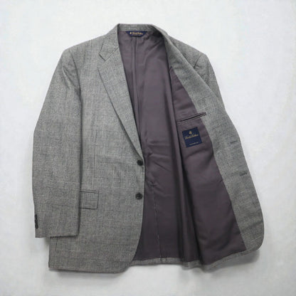 Brooks Brothers 2B セットアップ スーツ L グレンチェック ウール 2タック ワイド センタープレス