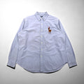 Ralph Lauren 90s Classic Fit Oxford Button-Down Shirt, XL, Blue Cotton with Big Pony Embroidery