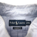 Ralph Lauren 90s Classic Fit Oxford Button-Down Shirt, XL, Blue Cotton with Big Pony Embroidery