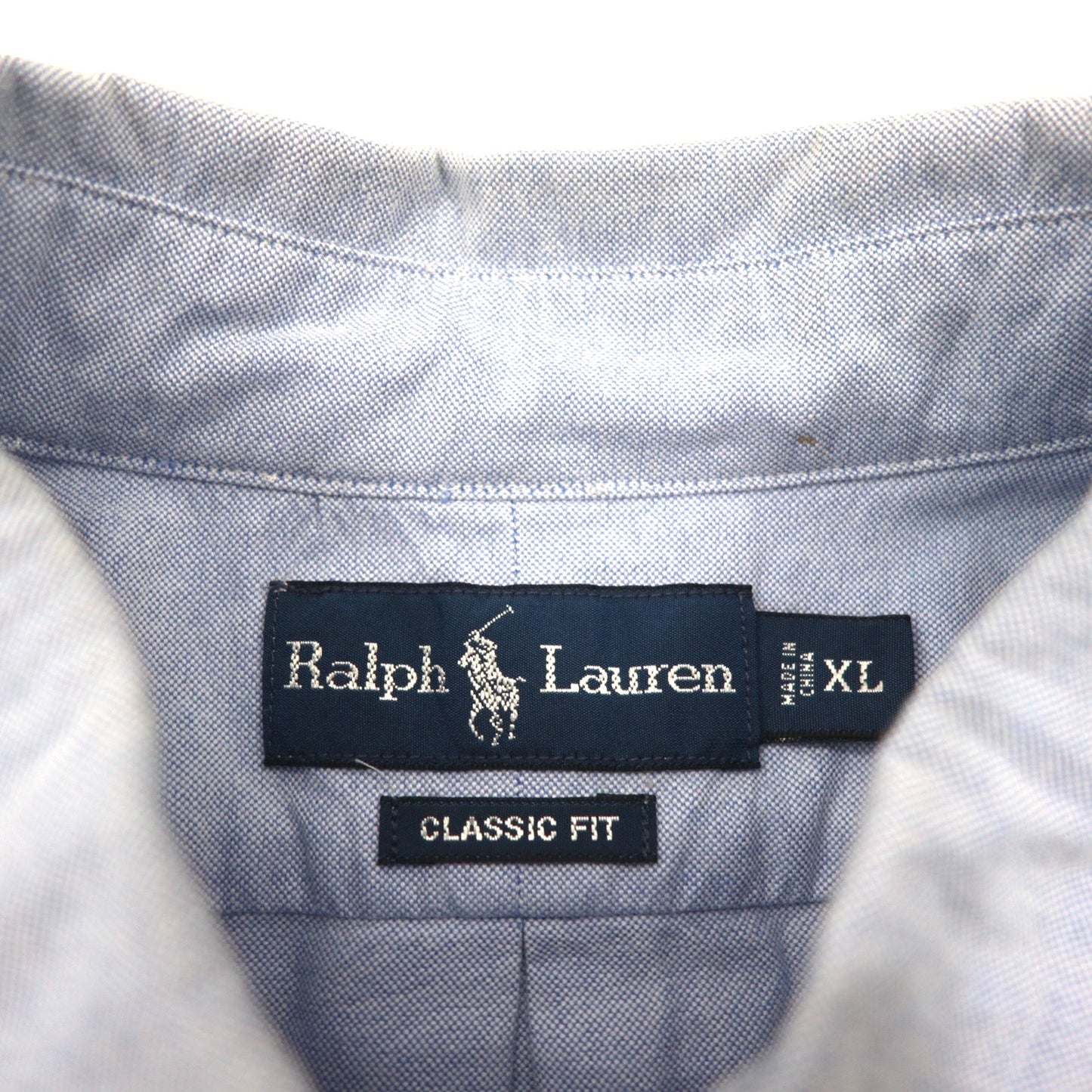 Ralph Lauren 90年代 ビッグポニー刺繍 CLASSIC FIT オックスフォード ボタンダウンシャツ XL ブルー コットン