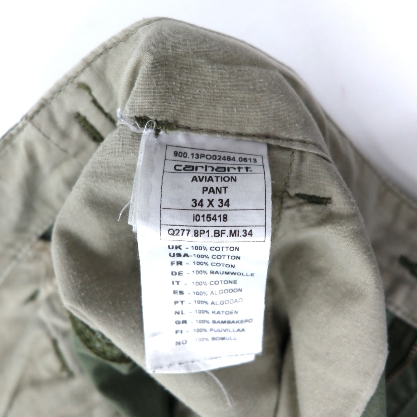 Carhartt WIP カーゴパンツ 34 カーキ コットン AVIATION PANT