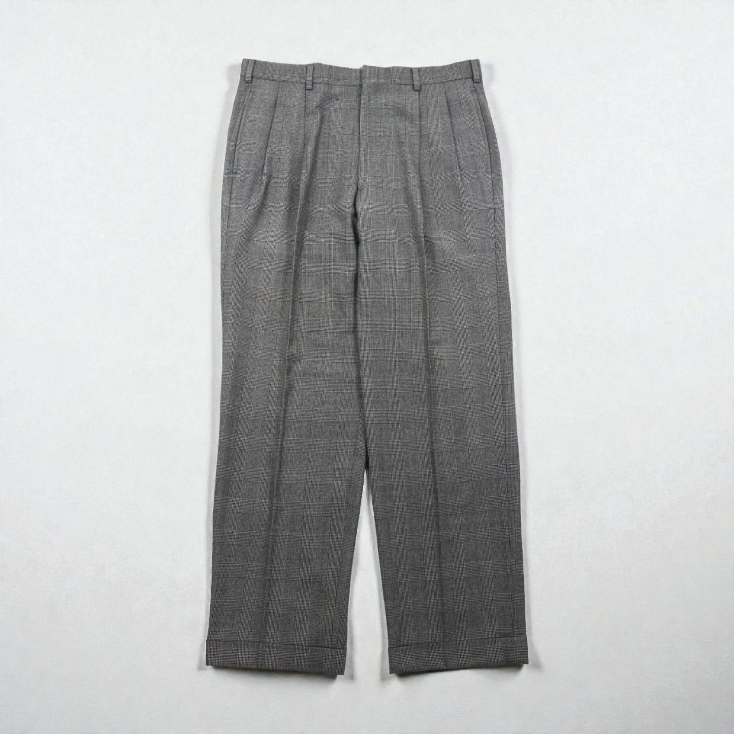 Brooks Brothers 2B セットアップ スーツ L グレンチェック ウール 2タック ワイド センタープレス