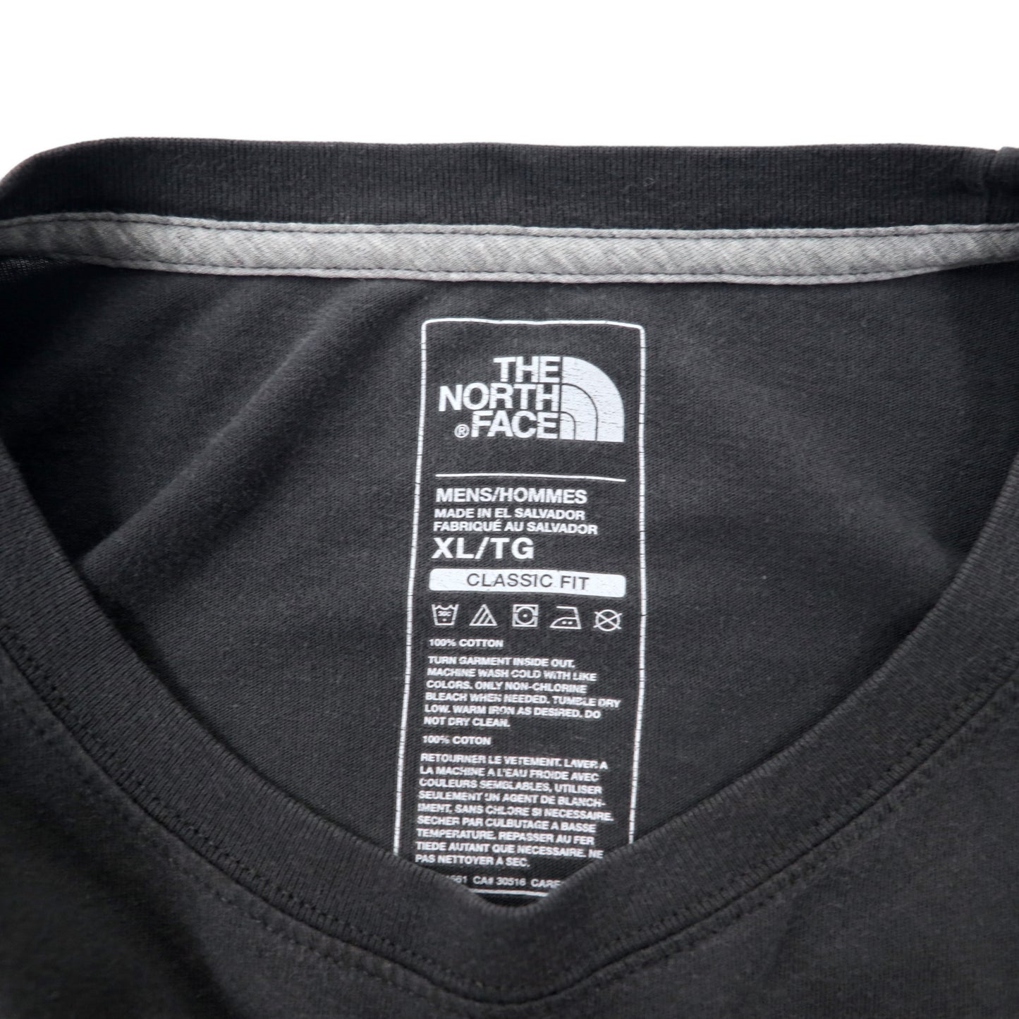 THE NORTH FACE ロングスリーブTシャツ XL グレー コットン CLASSIC FIT バックロゴプリント ビッグサイズ
