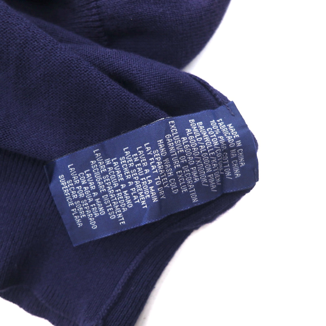 POLO GOLF RALPH LAUREN Vネック コットンニット セーター L ネイビー ポニー ロゴ刺繍 Royal St George's