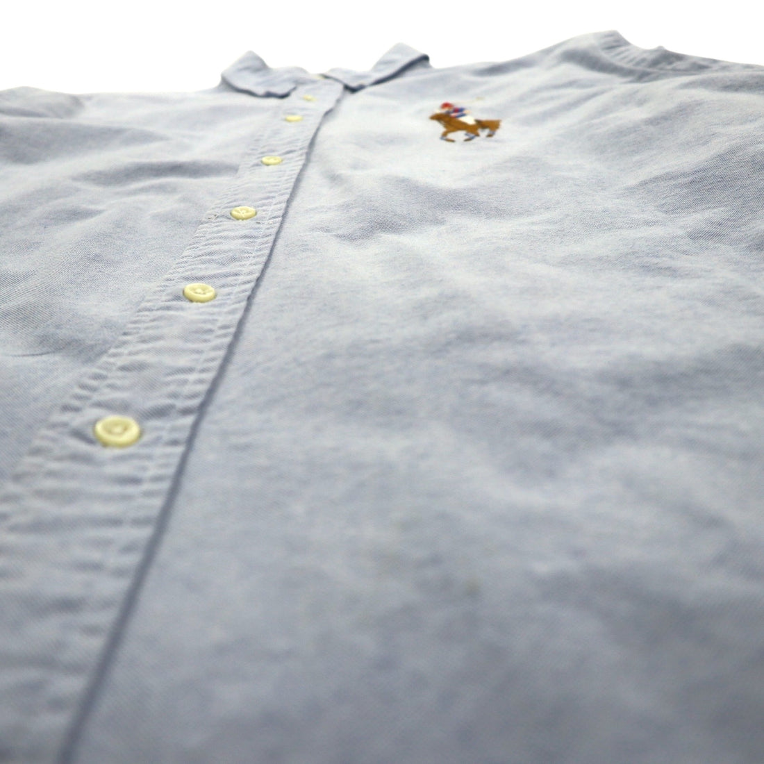 Ralph Lauren 90s Classic Fit Oxford Button-Down Shirt, XL, Blue Cotton with Big Pony Embroidery
