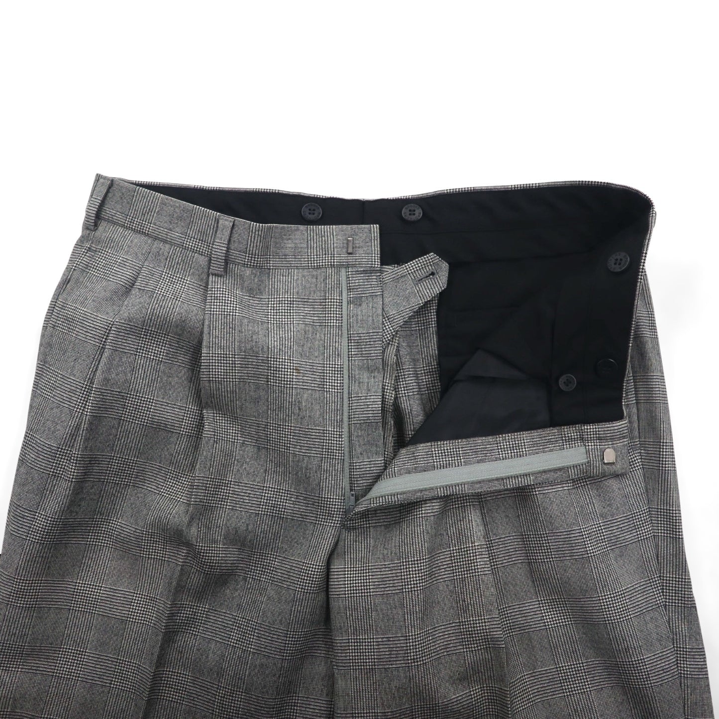 Brooks Brothers 2B セットアップ スーツ L グレンチェック ウール 2タック ワイド センタープレス