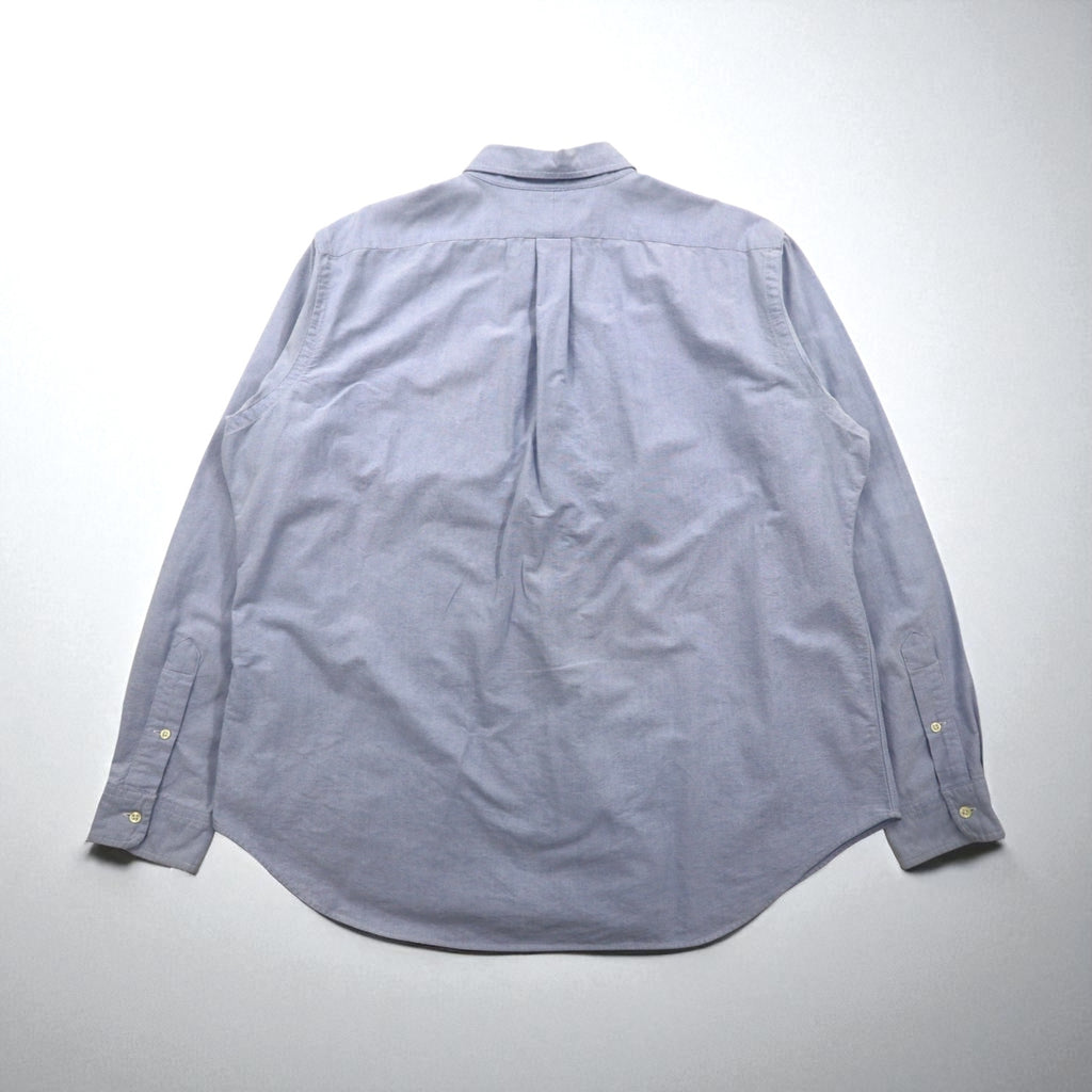 Ralph Lauren 90s Classic Fit Oxford Button-Down Shirt, XL, Blue Cotton with Big Pony Embroidery