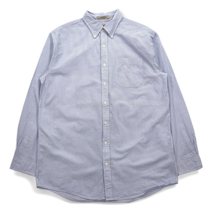 L.L.Bean シアサッカー ボタンダウンシャツ L ブルー ストライプ コットン TRADITIONAL FIT 242318