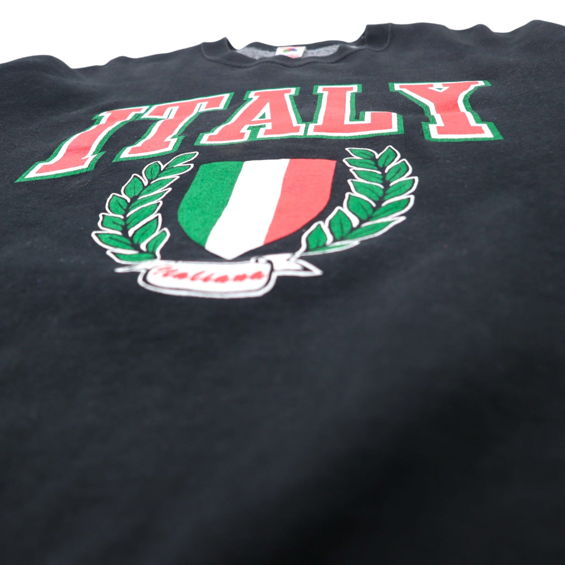 FRUIT OF THE LOOM 90s USA Made Printed Sweatshirt XL Black Cotton SUPER COTTON