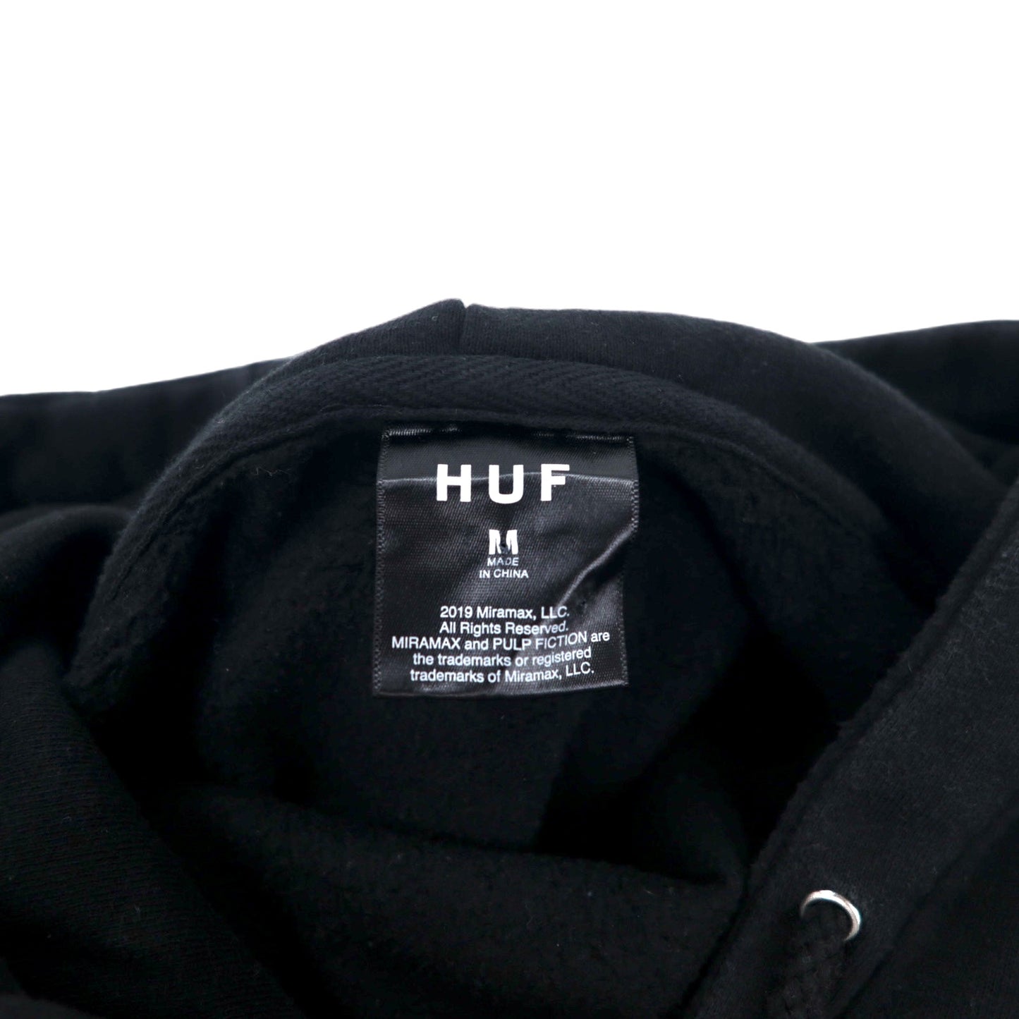 HUF × PULP FICTION パルプフィクション ムービー プルオーバーパーカー M ブラック コットン 裏起毛 両面パーカー