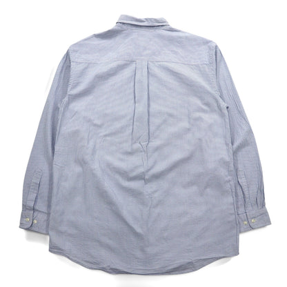 L.L.Bean シアサッカー ボタンダウンシャツ L ブルー ストライプ コットン TRADITIONAL FIT 242318