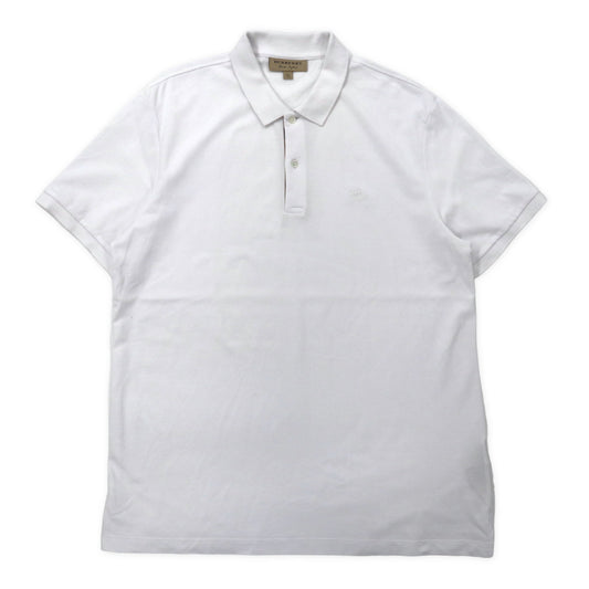 BURBERRY ノバチェック切り替え ポロシャツ XXL ホワイト コットン ワンポイントロゴ刺繍 Oxford Short Sleeve Polo White 395594 2018年モデル