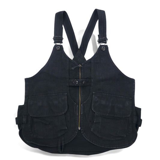 snow peak タキビ デニムベスト TAKIBI DENIM VEST S ブラック 難燃性 CORDURA ナイロン JK-20AU113