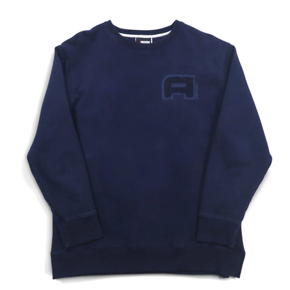 AND1 Reverse Weave Sweatshirt, XL, Navy, Cotton, Logo Embroidery