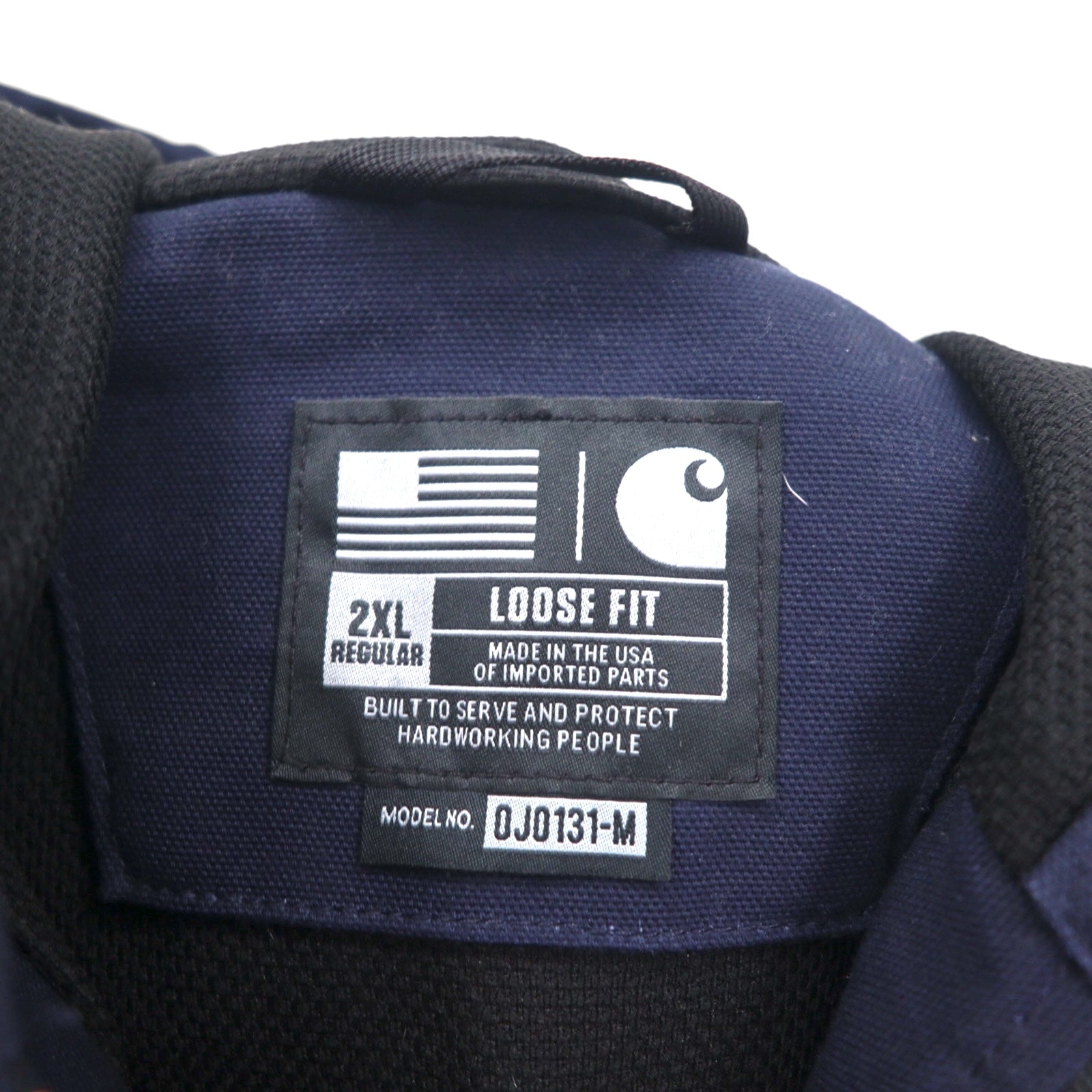 Carhartt USA-Made Loose Fit Duck Active Jacket, Full-Zip Hoodie, 2XL, Navy, UFCW J131