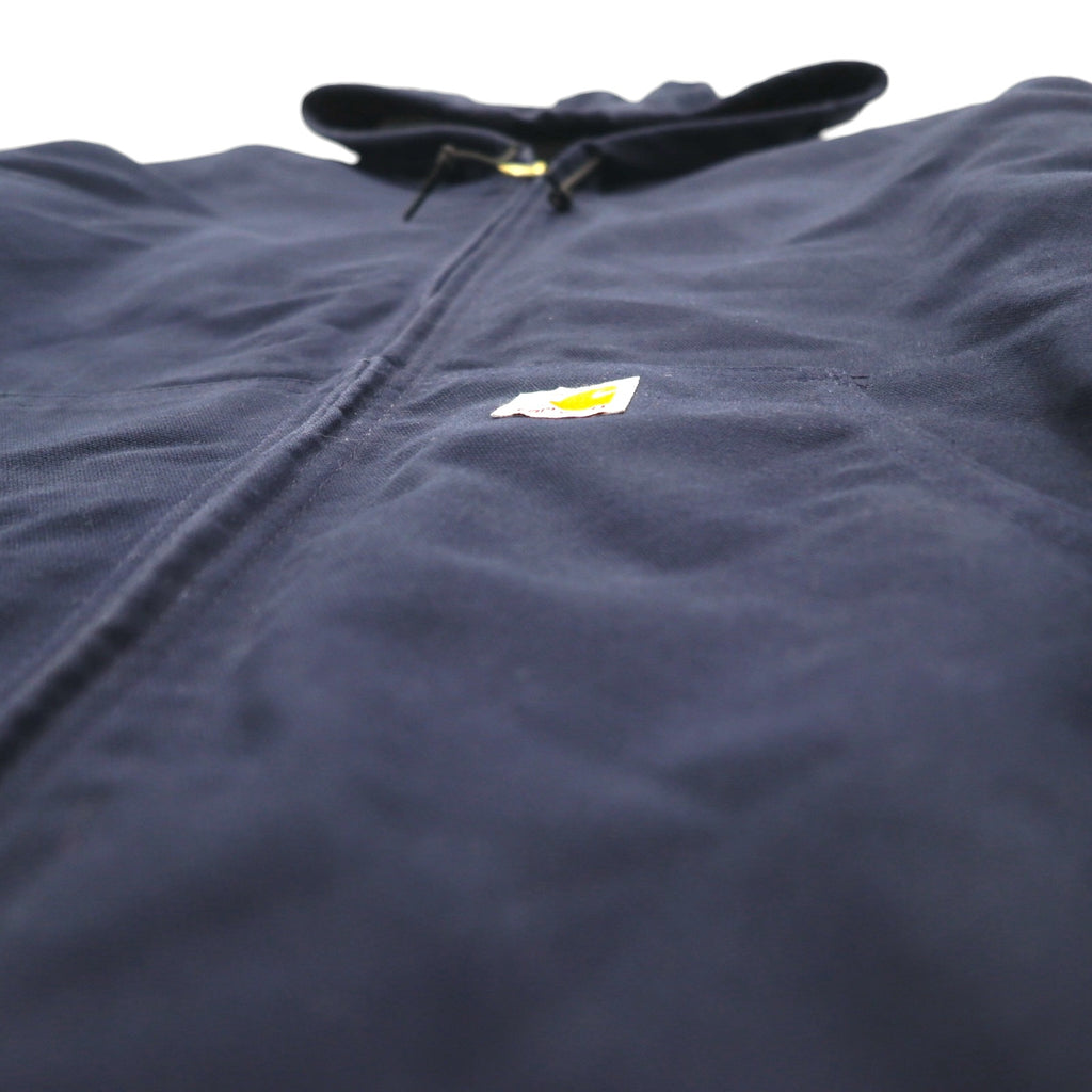 Carhartt USA-Made Loose Fit Duck Active Jacket, Full-Zip Hoodie, 2XL, Navy, UFCW J131