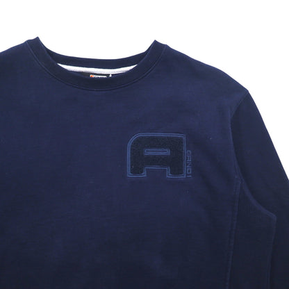 AND1 Reverse Weave Sweatshirt, XL, Navy, Cotton, Logo Embroidery