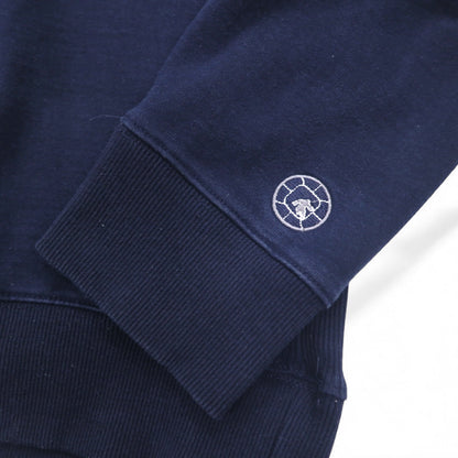 AND1 Reverse Weave Sweatshirt, XL, Navy, Cotton, Logo Embroidery