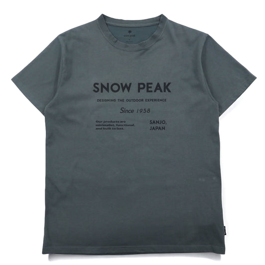 snow peak タイポグラフィー Tシャツ M グレー コットン SP Typography T-Shirt TS-24AU101