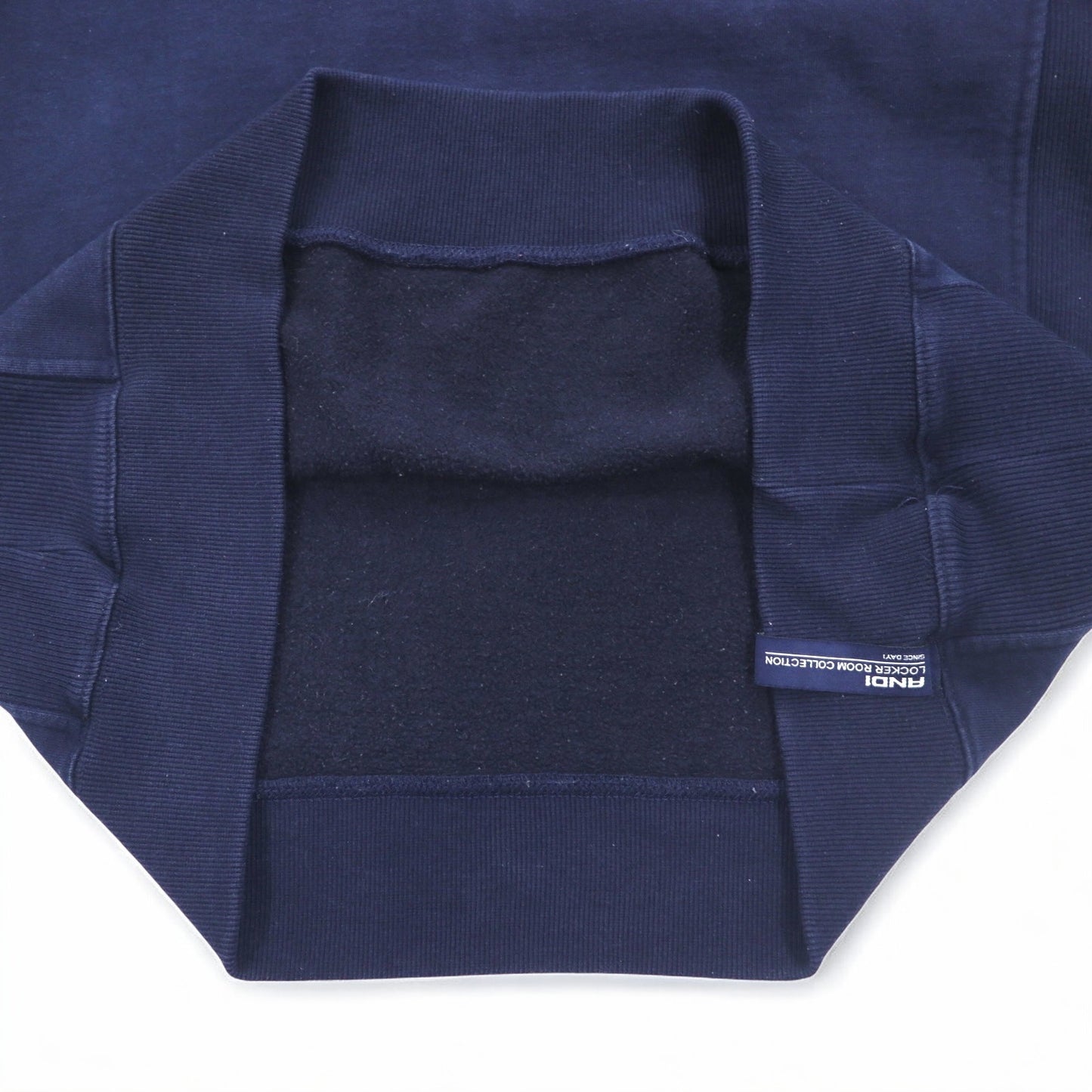 AND1 Reverse Weave Sweatshirt, XL, Navy, Cotton, Logo Embroidery