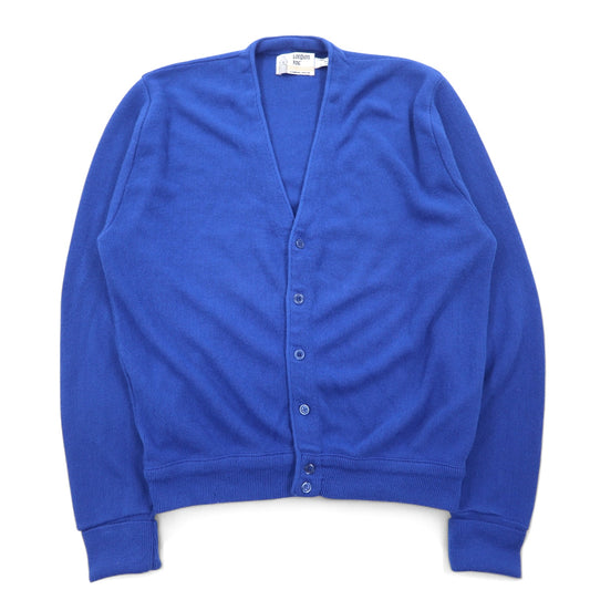 日本然リトテ-古着オンライン-LONDON FOG 90年代 USA製 アクリル ニットカーディガン XL ブルー アクリル-LONDON FOG 90's USA Made Acrylic Knit Cardigan XL Blue Acrylic