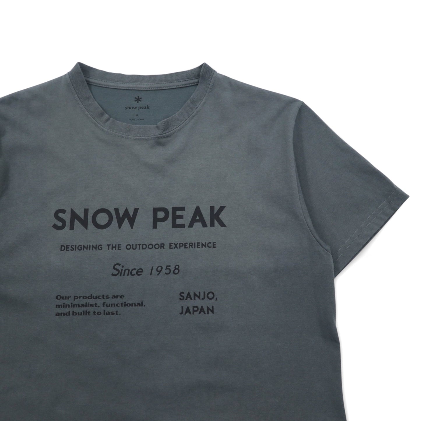 snow peak タイポグラフィー Tシャツ M グレー コットン SP Typography T-Shirt TS-24AU101