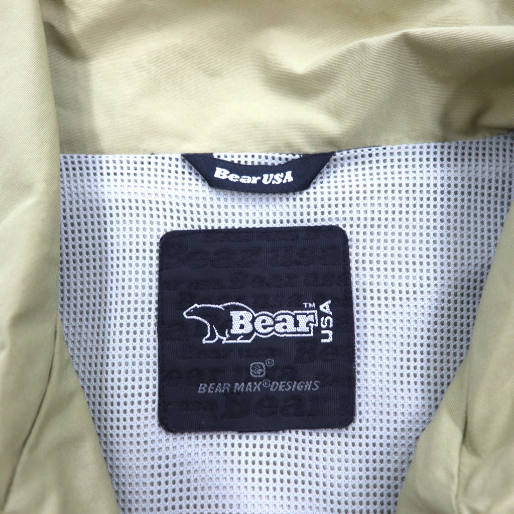 Bear USA 90s Mountain Jacket, Shell Jacket, XL, Beige, Waterproof, Breathable, One Point Logo Embroidery
