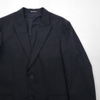 LOUIS VUITTON UNIFORMES 2B Tailored Jacket, Leather, XL, Black Wool, JA38 L1 61910