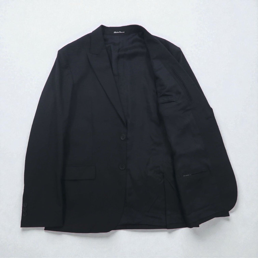 LOUIS VUITTON UNIFORMES 2B Tailored Jacket, Leather, XL, Black Wool, JA38 L1 61910