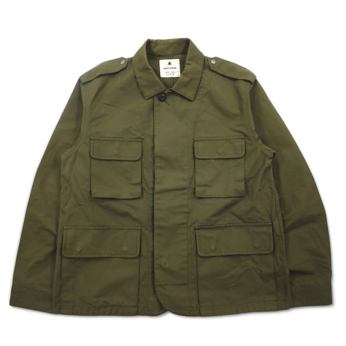 snow peak Ripstop Military Jacket DWR Rip Stop Jacket M Khaki Cotton Water Repellent JK-19AU118