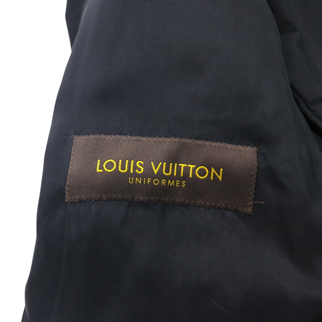 LOUIS VUITTON UNIFORMES 2B Tailored Jacket, Leather, XL, Black Wool, JA38 L1 61910