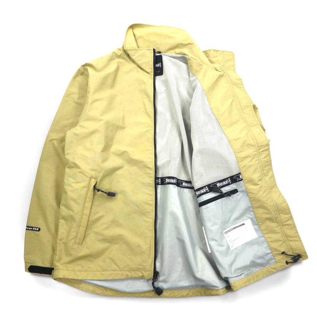 Bear USA 90s Mountain Jacket, Shell Jacket, XL, Beige, Waterproof, Breathable, One Point Logo Embroidery