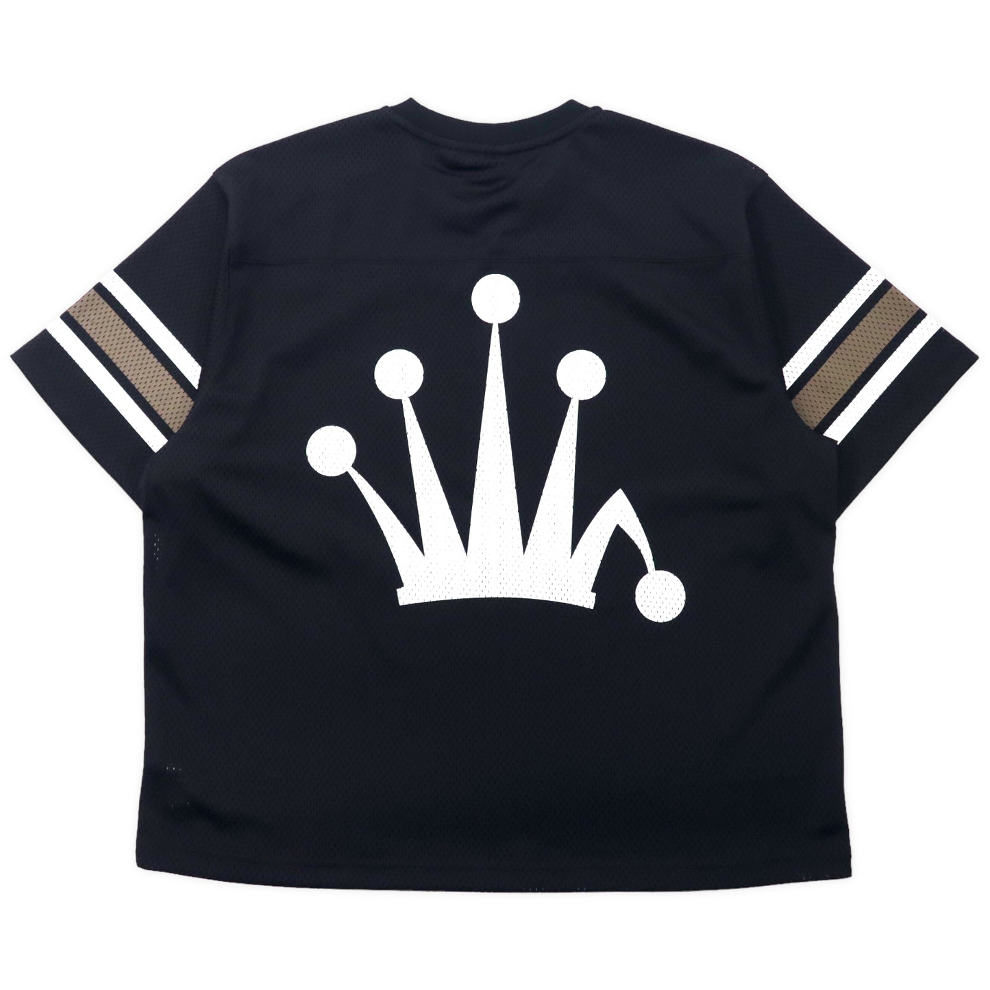 STUSSY Mesh Game Shirt M Black Polyester Crown Logo Back Print 