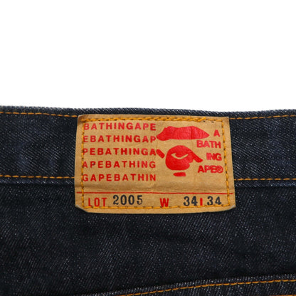 A Bathing Ape Rigid Denim Jeans, Size L, Indigo Blue, Lot 2005