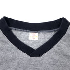 Hard Rock CAFE カナダ製 90年代 リンガーTシャツ M グレー コットン ワンポイントロゴ刺繍 NIAGARA FALLS ビッグサイズ