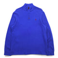 POLO RALPH LAUREN Half-Zip Sweatshirt L Blue Cotton Small Pony Embroidery