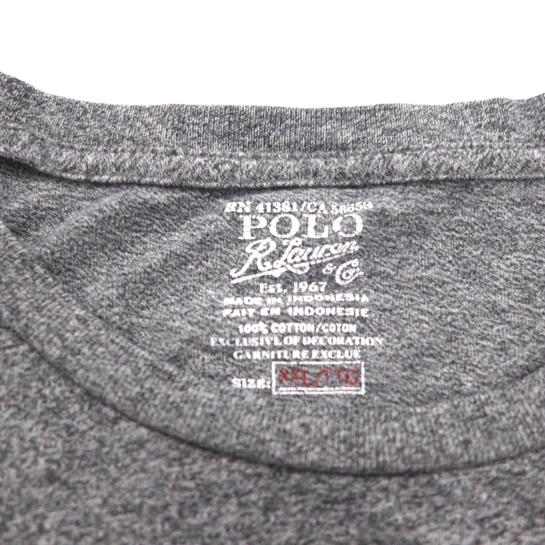 POLO RALPH LAUREN スモールポニー刺繍 Tシャツ 2XL グレー コットン
