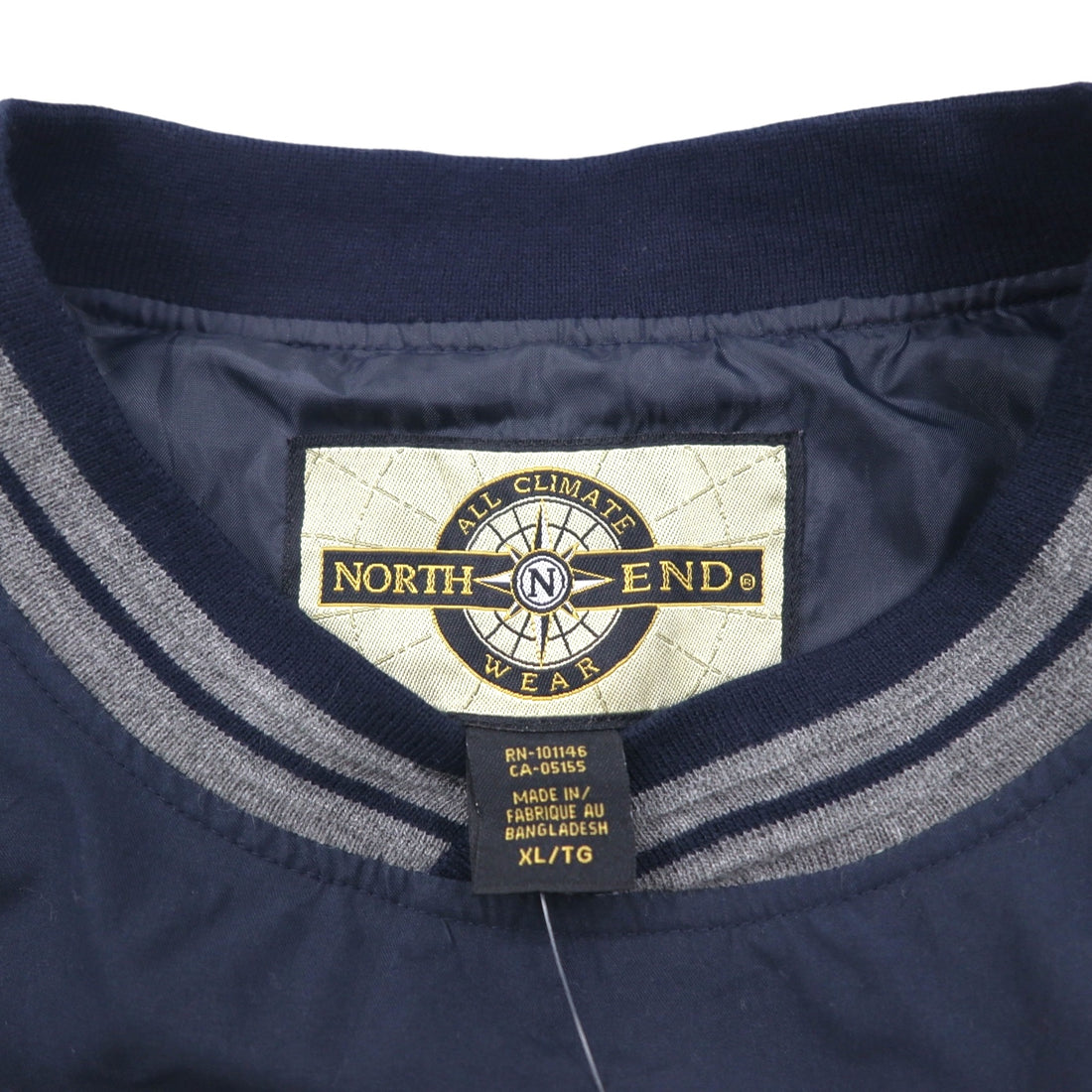 NORTH END Piste Ribline Pullover Nylon Jacket Jersey XL Navy Waterproof Teflon US Company Single Point Embroidery Unused