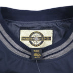 NORTH END ピステ リブライン プルオーバー ナイロンジャケット ジャージ XL ネイビー 防水 Teflon US企業 ワンポイント刺繡 未使用品