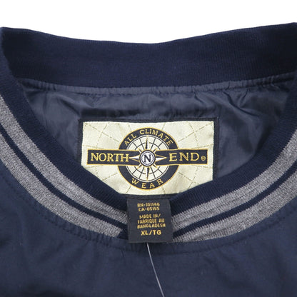 NORTH END ピステ リブライン プルオーバー ナイロンジャケット ジャージ XL ネイビー 防水 Teflon US企業 ワンポイント刺繡 未使用品