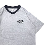 Hard Rock CAFE カナダ製 90年代 リンガーTシャツ M グレー コットン ワンポイントロゴ刺繍 NIAGARA FALLS ビッグサイズ