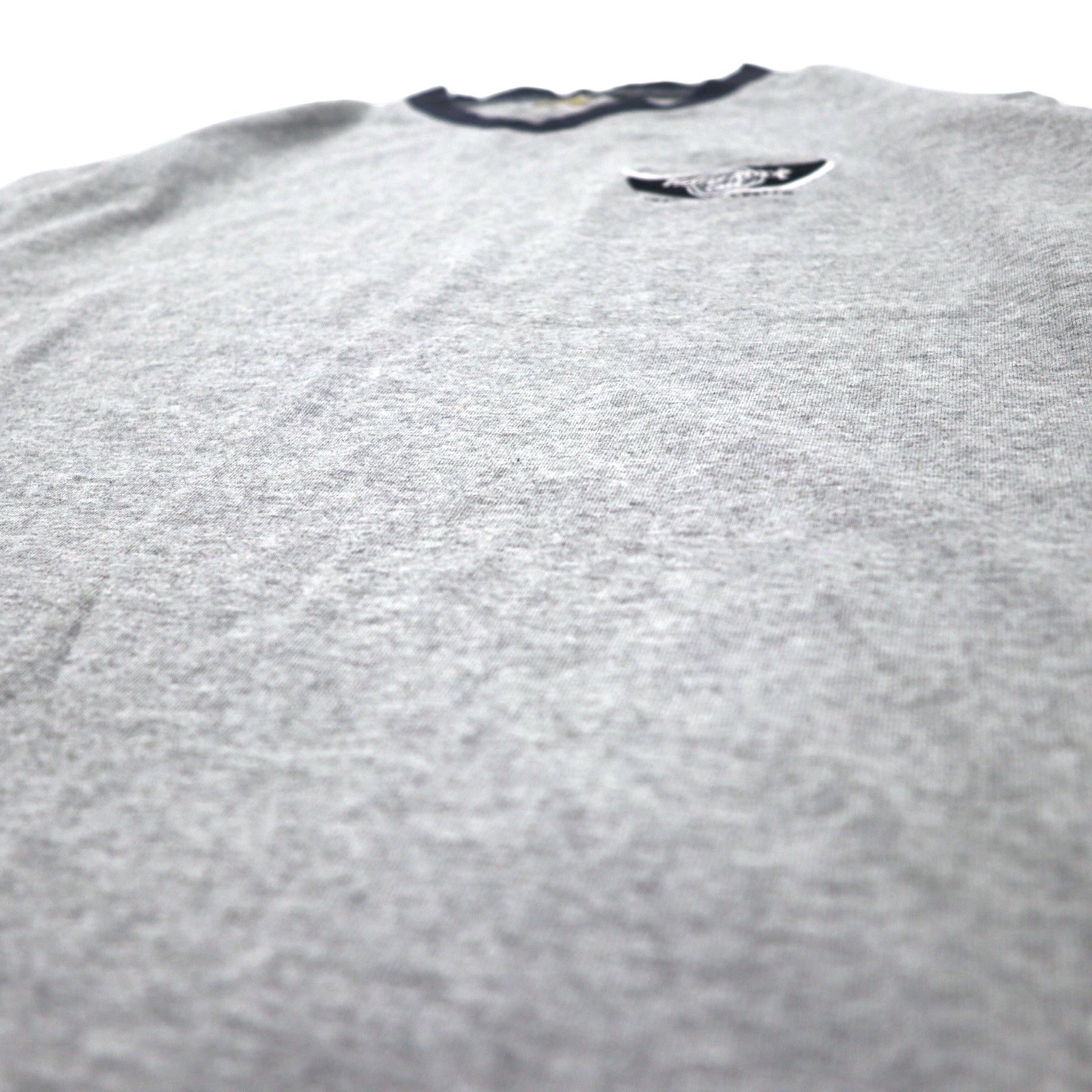 Hard Rock CAFE カナダ製 90年代 リンガーTシャツ M グレー コットン ワンポイントロゴ刺繍 NIAGARA FALLS ビッグサイズ