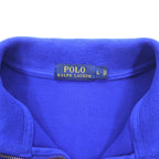 POLO RALPH LAUREN Half-Zip Sweatshirt L Blue Cotton Small Pony Embroidery