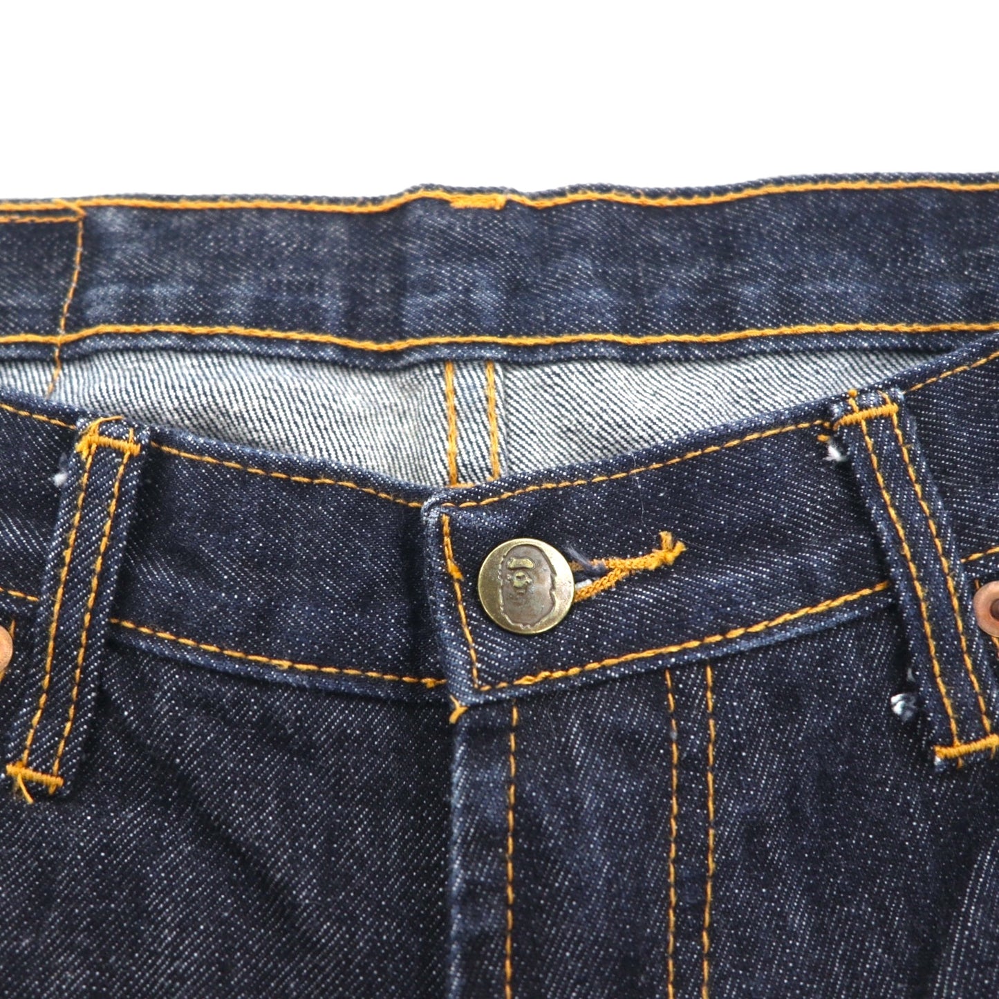 A Bathing Ape Rigid Denim Jeans, Size L, Indigo Blue, Lot 2005