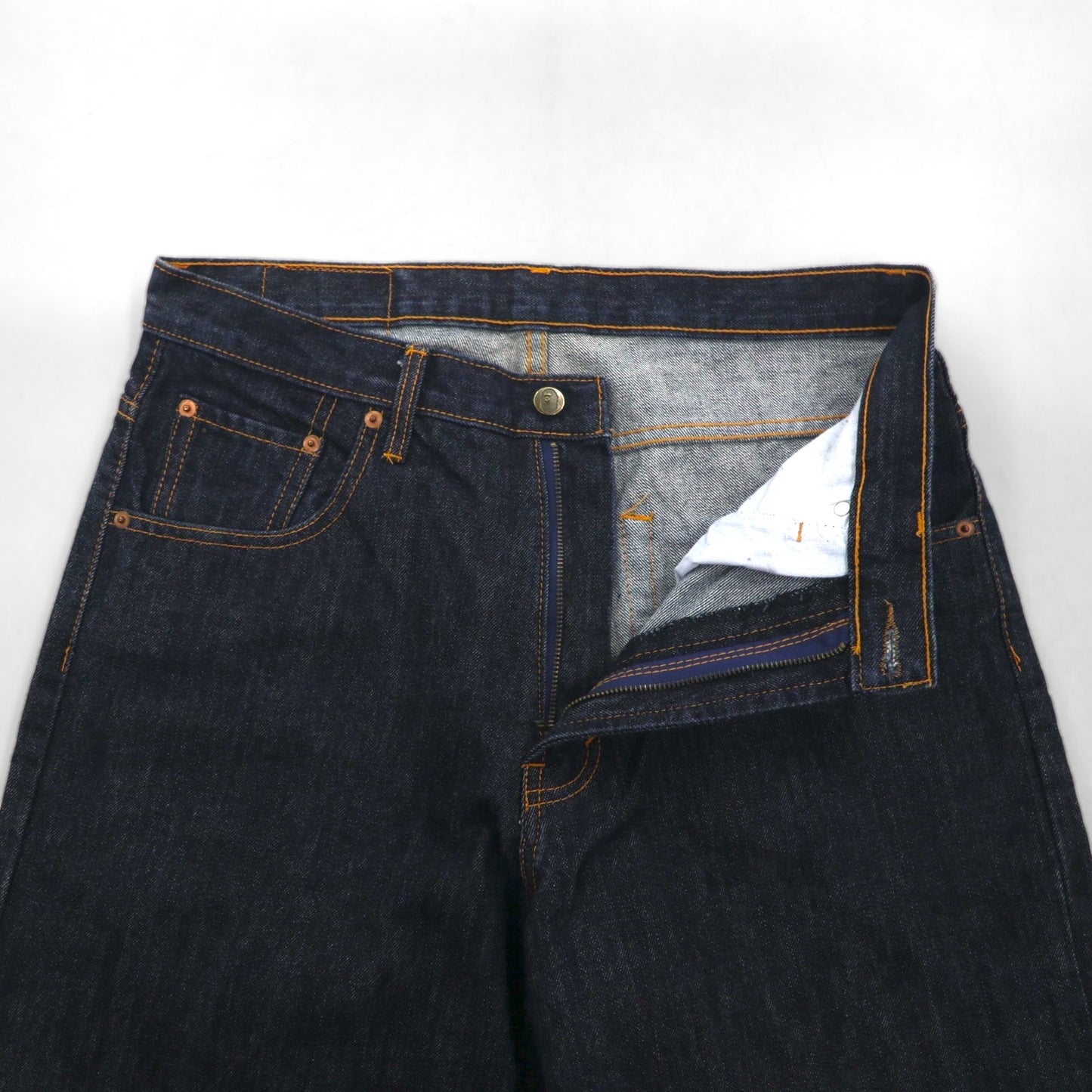 A Bathing Ape Rigid Denim Jeans, Size L, Indigo Blue, Lot 2005