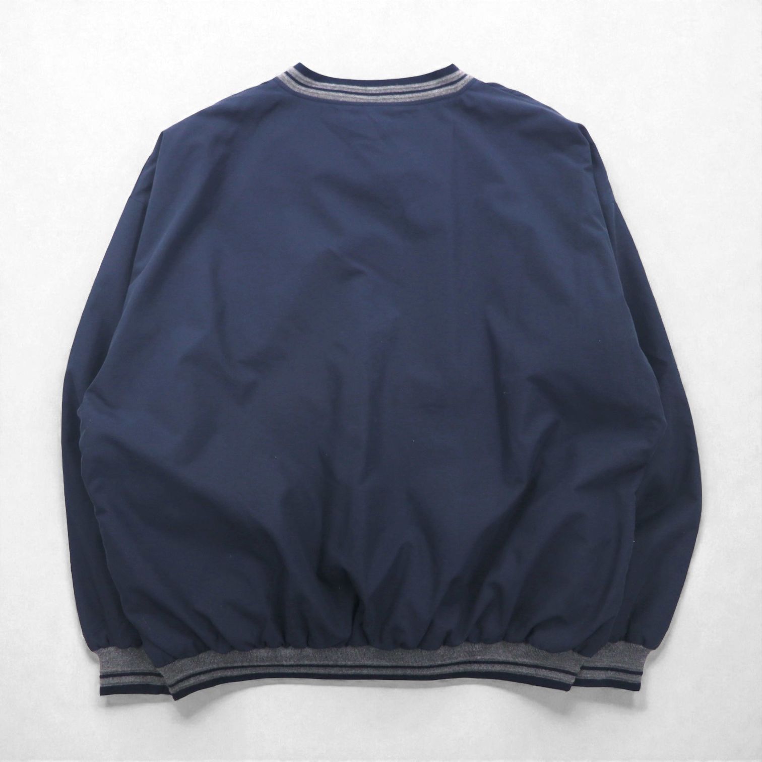 NORTH END ピステ リブライン プルオーバー ナイロンジャケット ジャージ XL ネイビー 防水 Teflon US企業 ワンポイント刺繡 未使用品