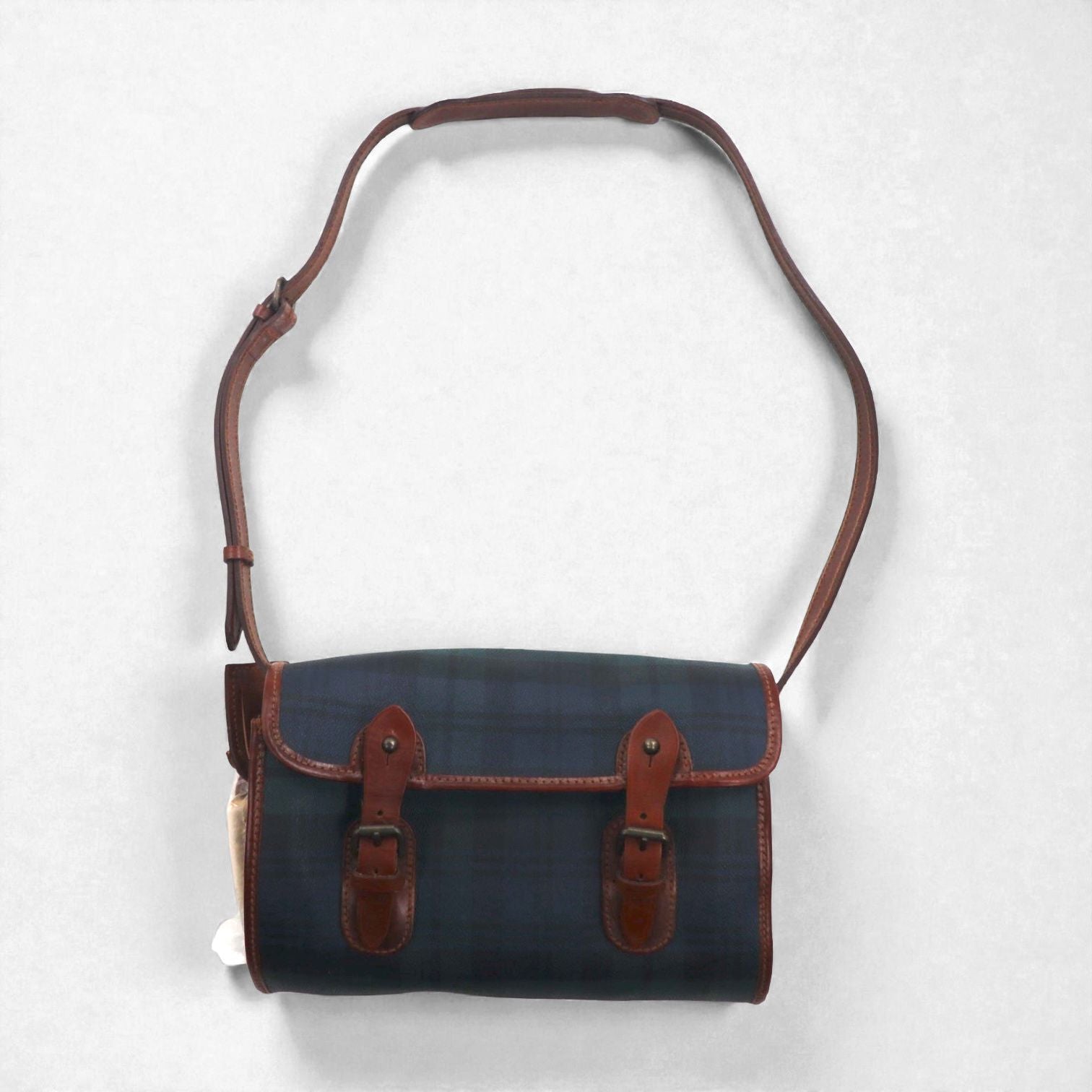 Polo Ralph Lauren ブラックウォッチ ショルダーバッグ グリーン PVC レザー チェック