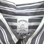 Brooks Brothers REGENT ボタンダウンシャツ L グレー ストライプ ノンアイロン コットン