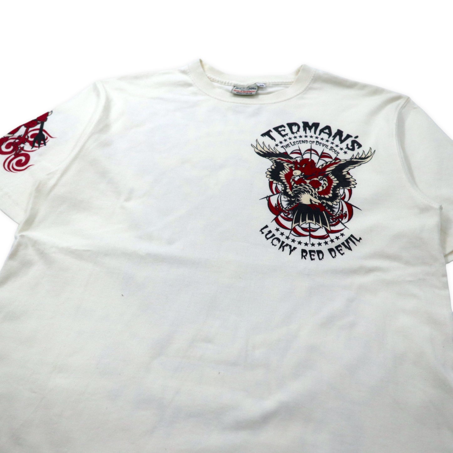 Ted Company 90年代 TED MAN プリントTシャツ 40 ホワイト コットン LUCKY RED DEVIL