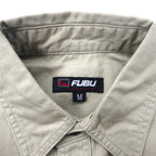 FUBU 00's Utility Work Shirt M Beige Cotton Big Size Unused Item